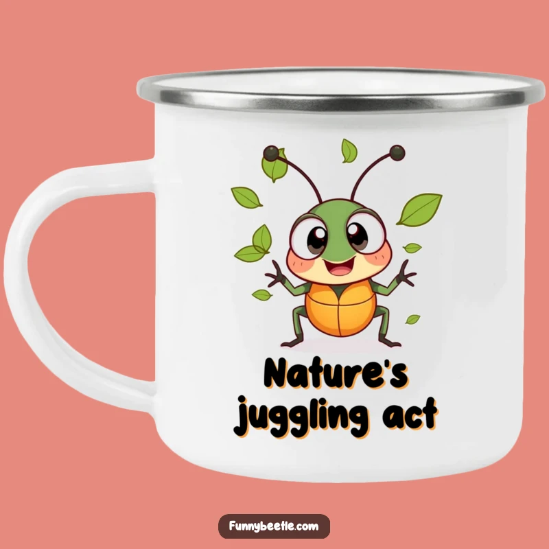 Funny Cheerful Beetle Camping Mug - Durable Drinkware for Nature Lovers
