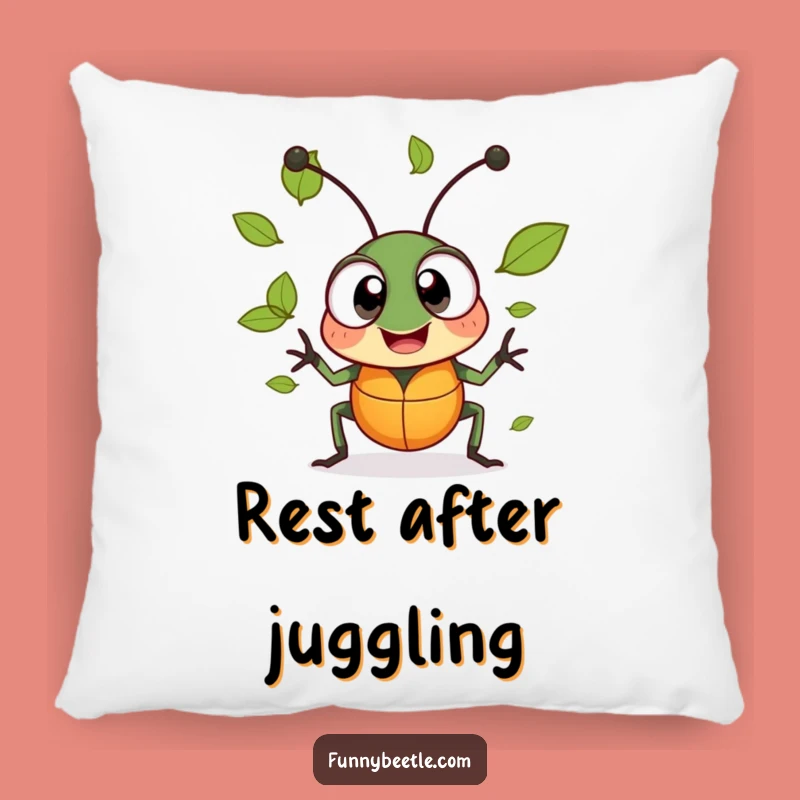 Funny Cheerful Beetle Pillow - Soft Comfort with Natural Charm