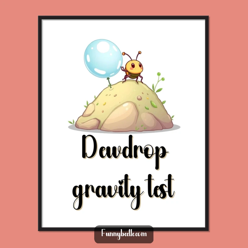 Funny Beetle Dewdrop Digital Print: Hilarious Motivational Art for Your Walls