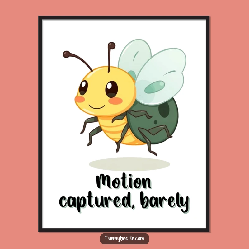 Funny Buzzing Beetle Digital Art: Action Blur, Instant Humorous Decor
