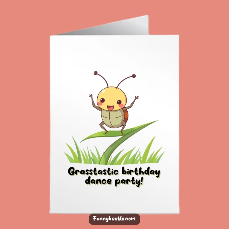 Free Printable Birthday Card: Dancing Beetle Celebration, Cheerful Downloadable Gift