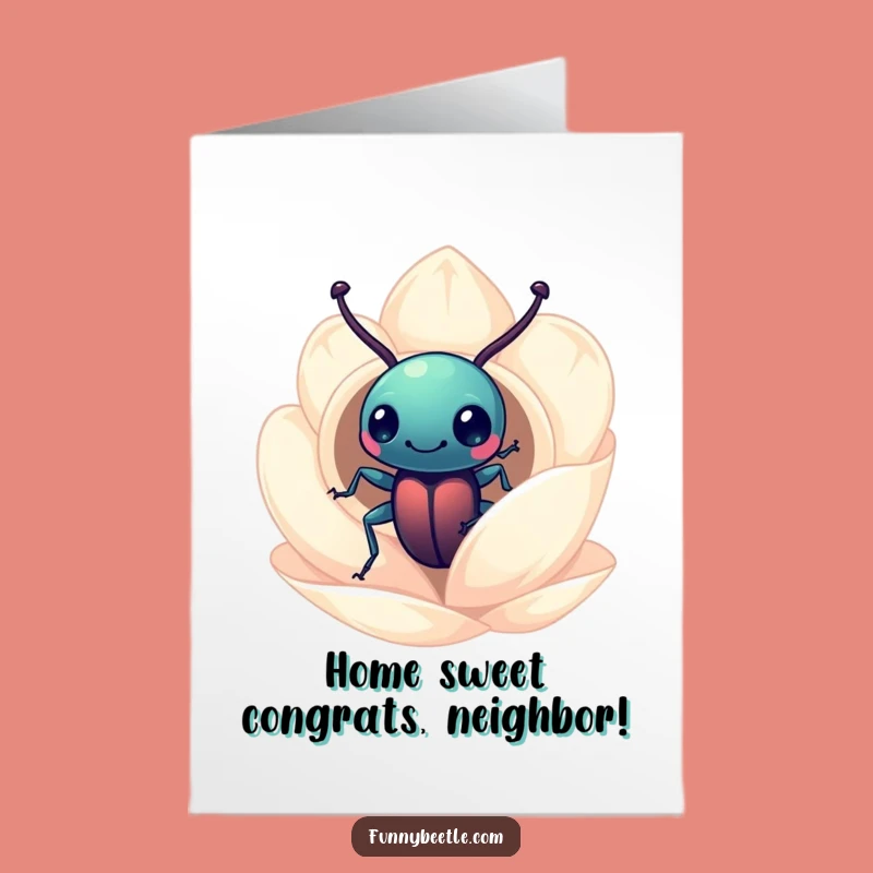 Free Printable Congrats Card: Beetle's Petal Peek, Sweet Downloadable Gift