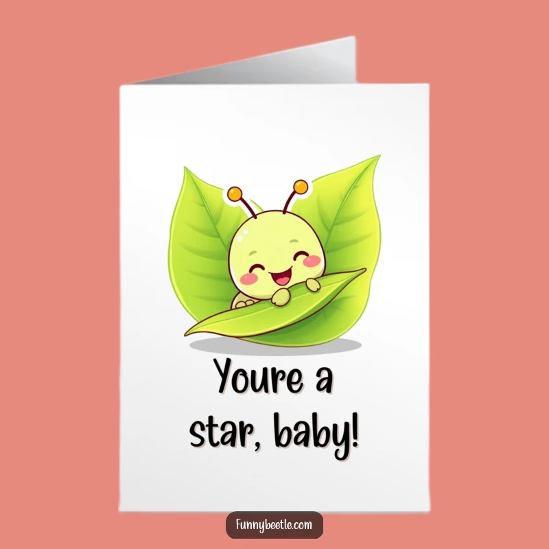 Free Printable Congrats Card: Caterpillar Celebrates Success Funny Downloadable