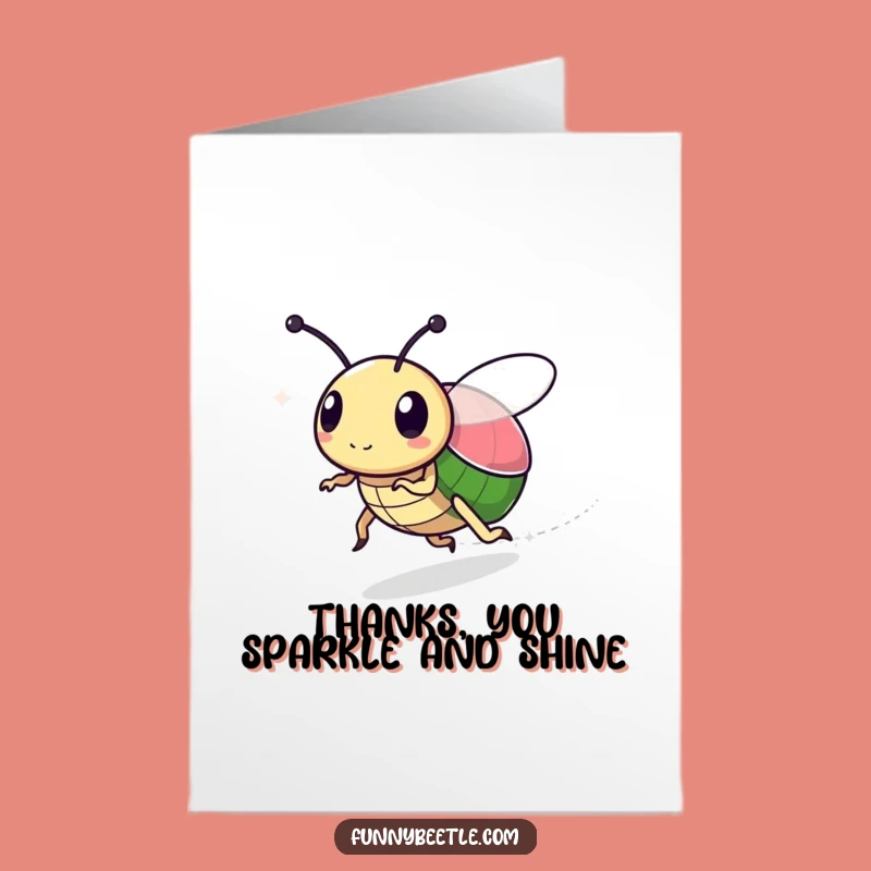 Free Printable Thank You Card: Sparkly Beetle Speed Digital Download